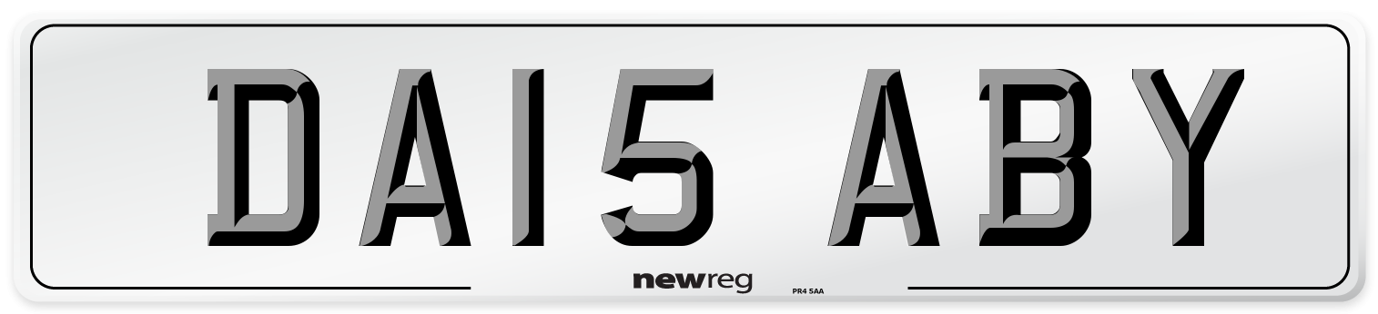 DA15 ABY Number Plate from New Reg